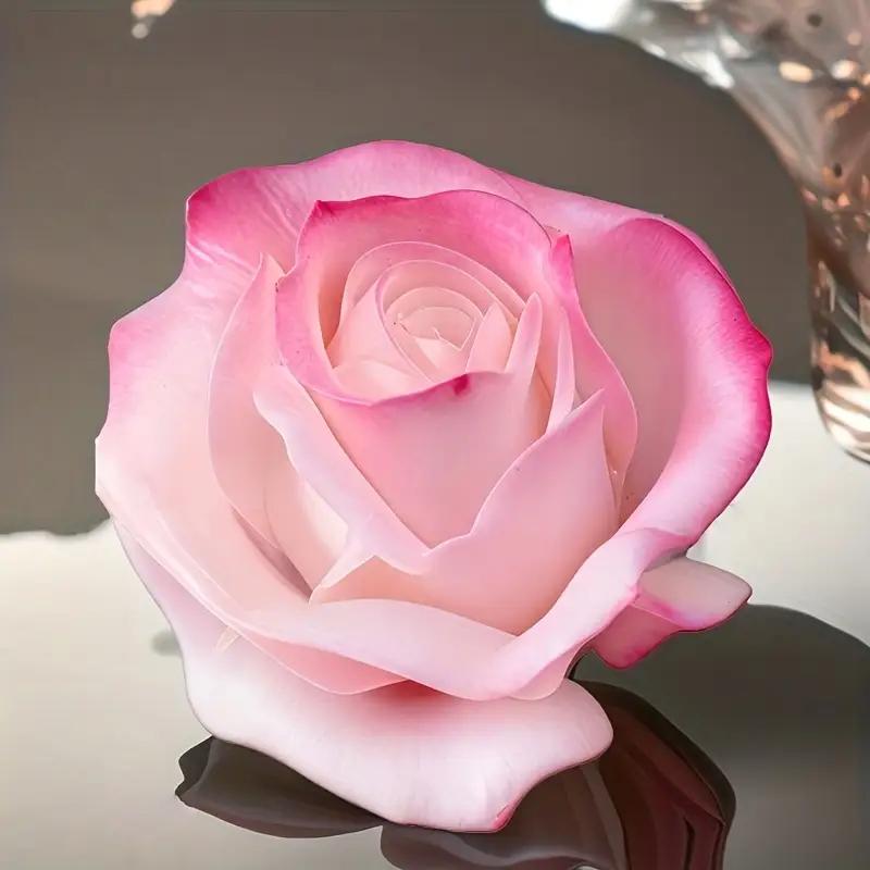 1 Piece 3D Rose Silicone Mold for Candle Making, Soap Molding, Resin Art and Clay Crafts - Reusable Flexible Petal Design with Realistic