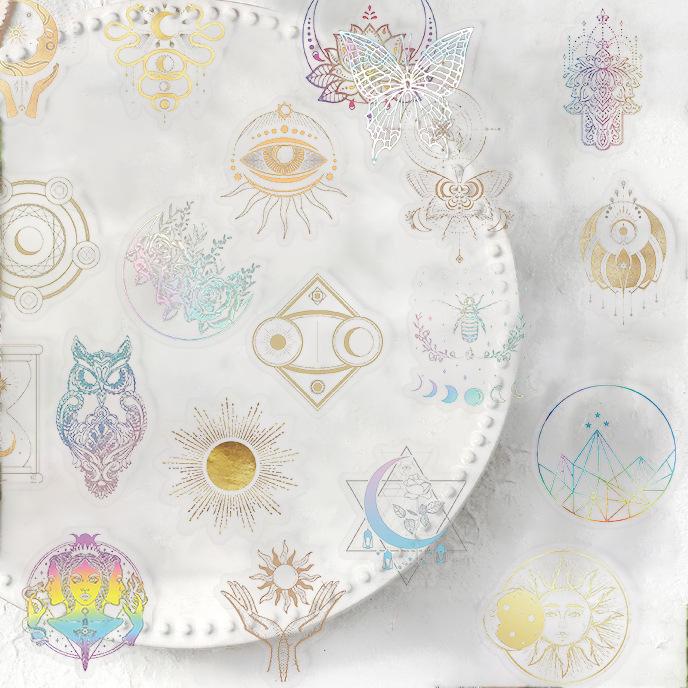 50 Transparent Golden Star Sticker Bag Waterproof Transparent PET Hand Account Decorative Guitar Notebook
