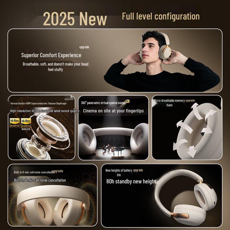 PVF XM8 Wireless Active Noise Cancelling Gaming Headphones