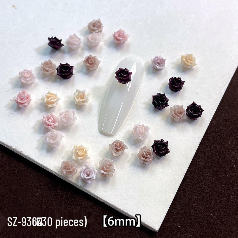 

Изысканные мраморные полимерные украшения для нейл-арта в виде роз - 30 штук