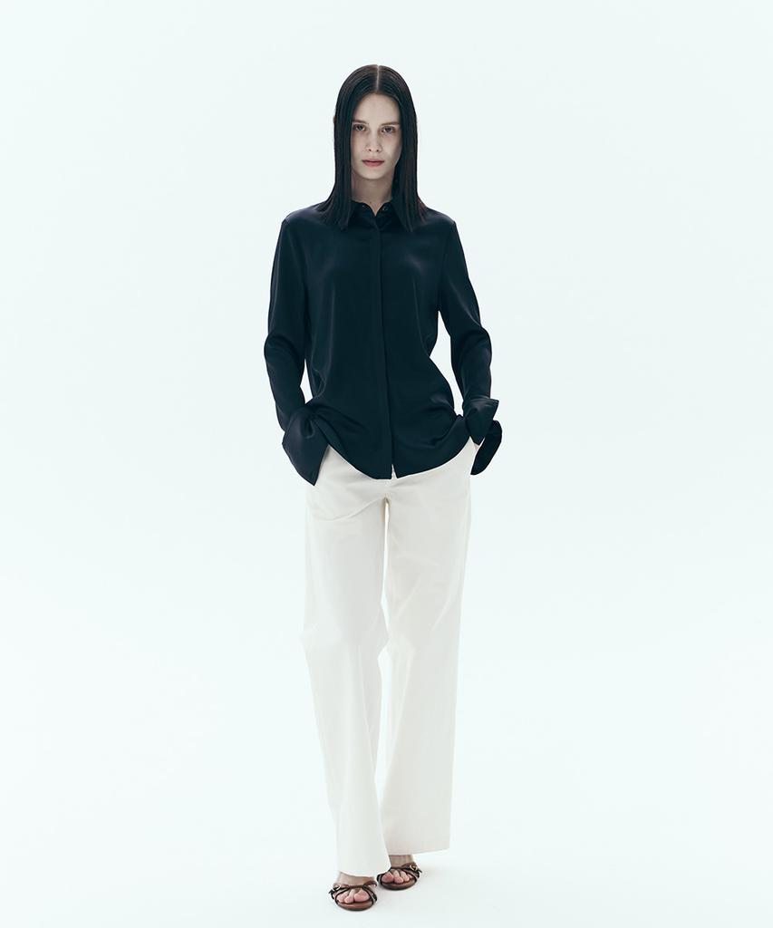 Neo Minimal Straight Trousers Ivory