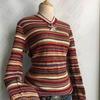 Harajuku Striped V-Neck Slim Fit Women's Sweater - Autumn/Winter Collection