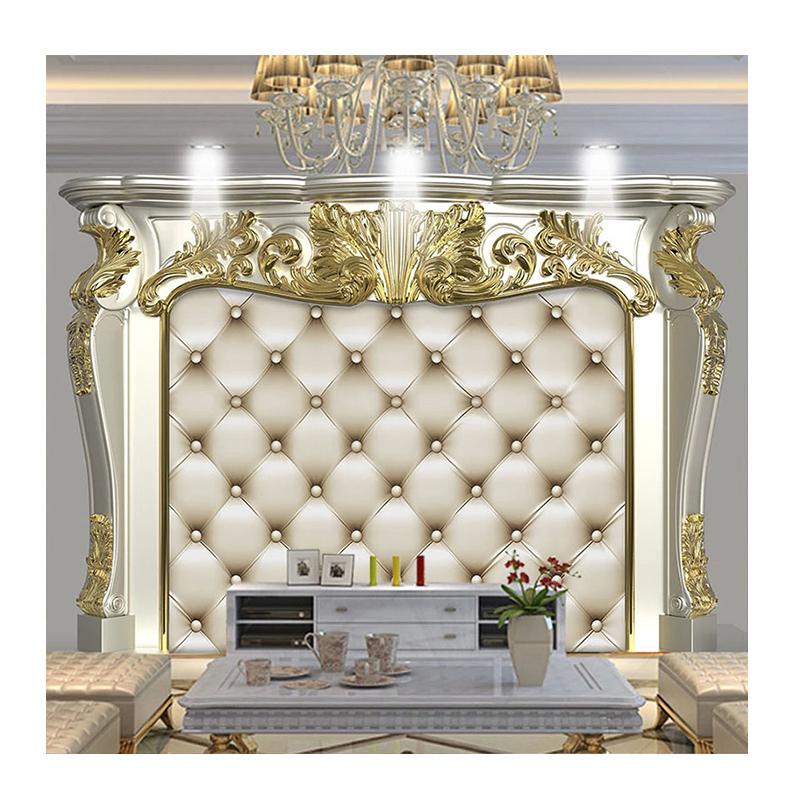 

3D Обои Европейский Стиль Золотой Узор Мягкая Сумка Фреска Спальня Гостиная ТВ Фон Роскошные Обои 200 cm(W) x 140 cm(H)