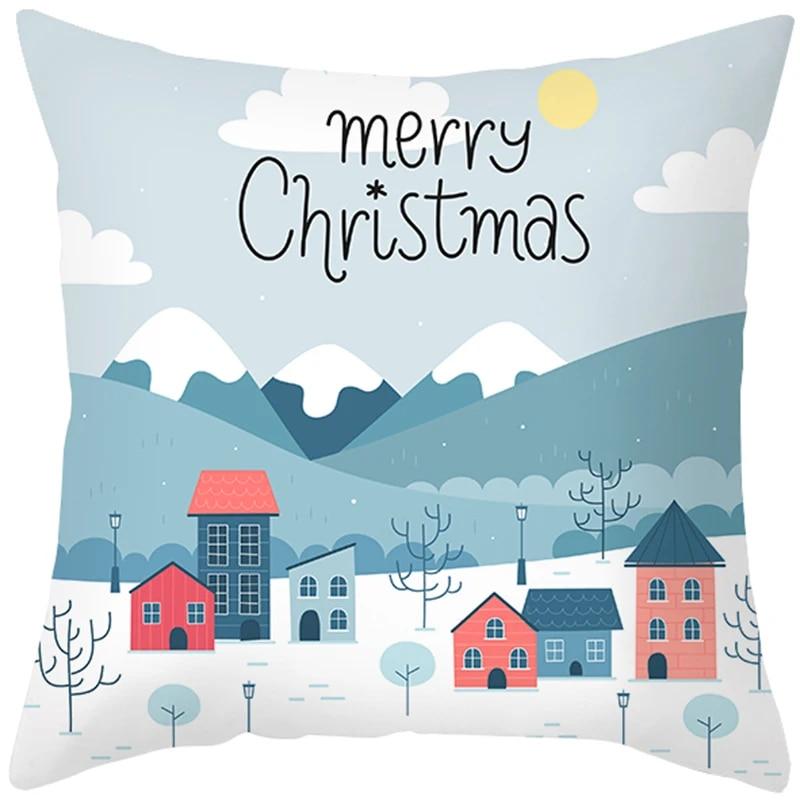 Santa Claus Snowman Schihe Tree Town Christmas Decoration Pillow Set bedroom Sofa restaurant car pillow sleeve  pillow case