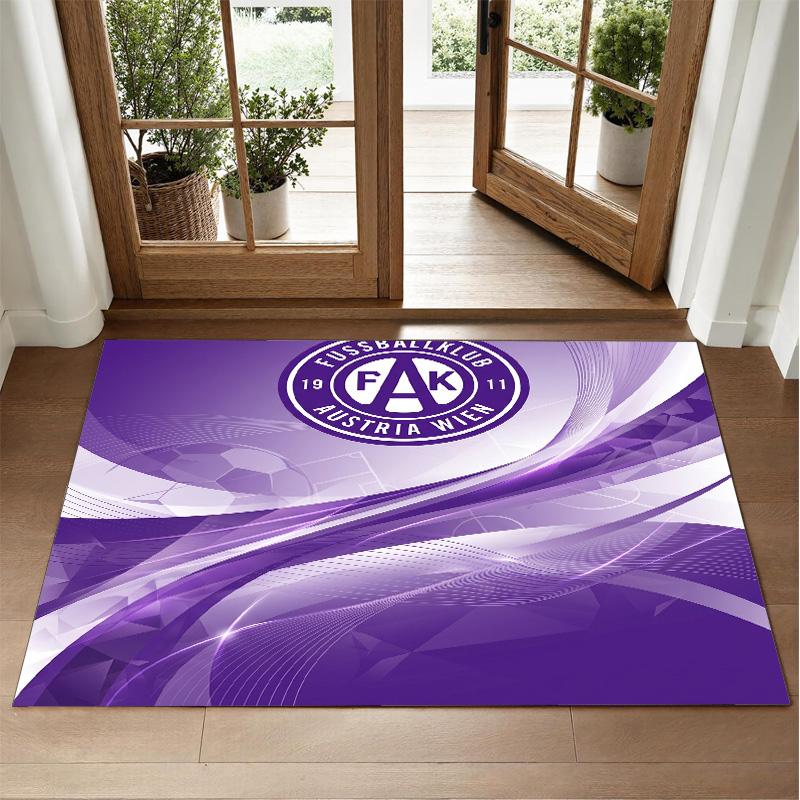 Austria Wien FC Design Crystal Velvet Rug Soft Decorative Mat for Bedroom Entrance