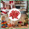Christmas Tree Bow Pendants 10 Pieces Red Decorations With Bell Christmas Bows Ornament For Holiday New Year Halloween Birthday