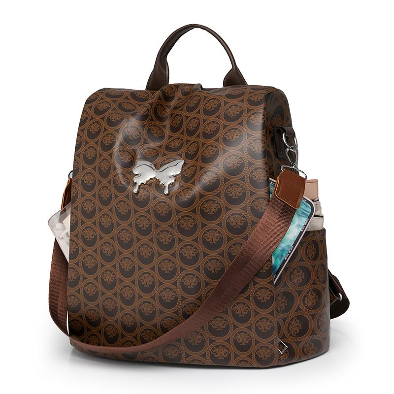 Anti-Theft Backpack Print Women's Commuter Large Capacity Travel Backpack Student Schoolbag