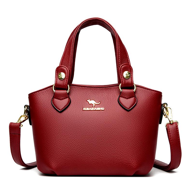 Neue Damenhandtasche mit Litschi-Muster, modische Mutter, einfache Schulter-Umhängetasche, große Kapazität