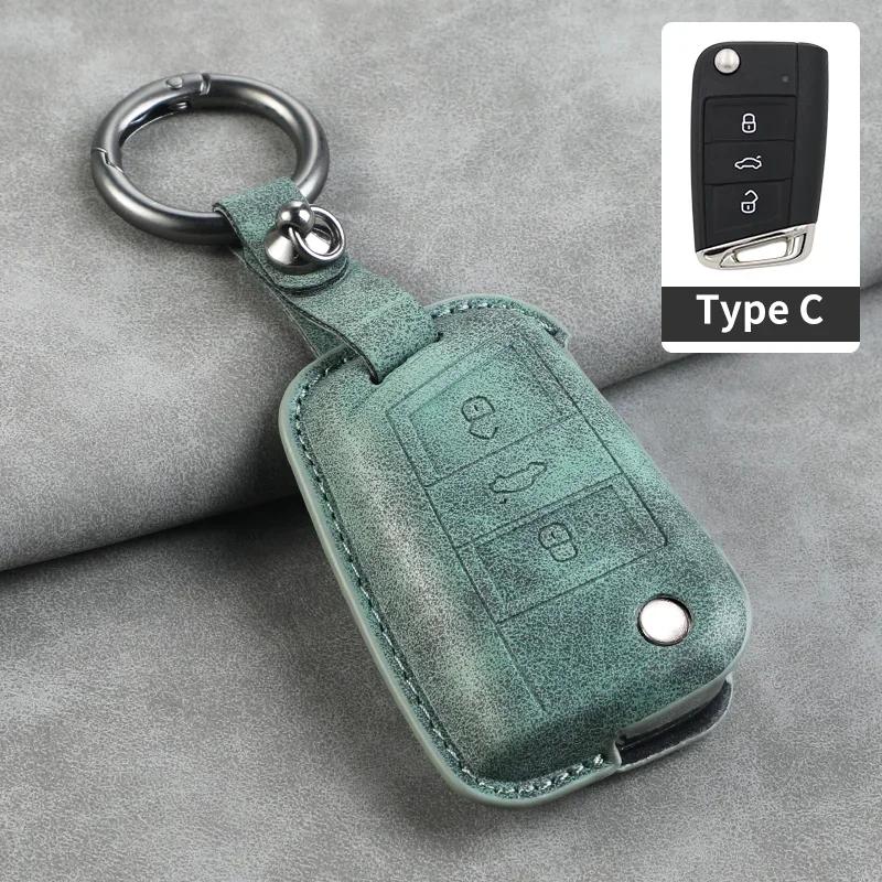 Car Key Cover For Volkswagen VW Polo Golf7 MK7 Tiguan Passat B5 B6 B7 Golf 4 5 6 MK6 Jetta Lavida Leather Car Key Case Cover