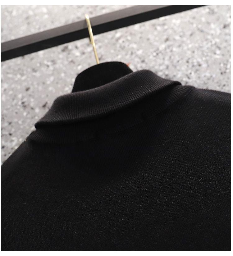 Plus Size Women's Thickened Mid-Length High-Neck Sweater Dress for Autumn/Winter 2025 - Slimming Inner Layer