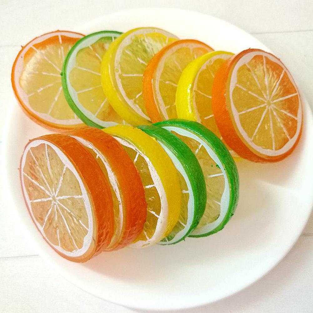 Artificial Lemon Slices Plastic Fake Lemon Slices High-Quality Material
