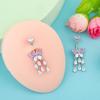 Dingpei Zirconia Butterfly Tassel Water Drop Navel Piercing Ring