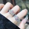 Niche Design Pear-Shaped Pink Zircon Multi-Layer Snake-Shaped Sweet And Cool Personality Open Ring Women'S Light Luxury High-End Ring