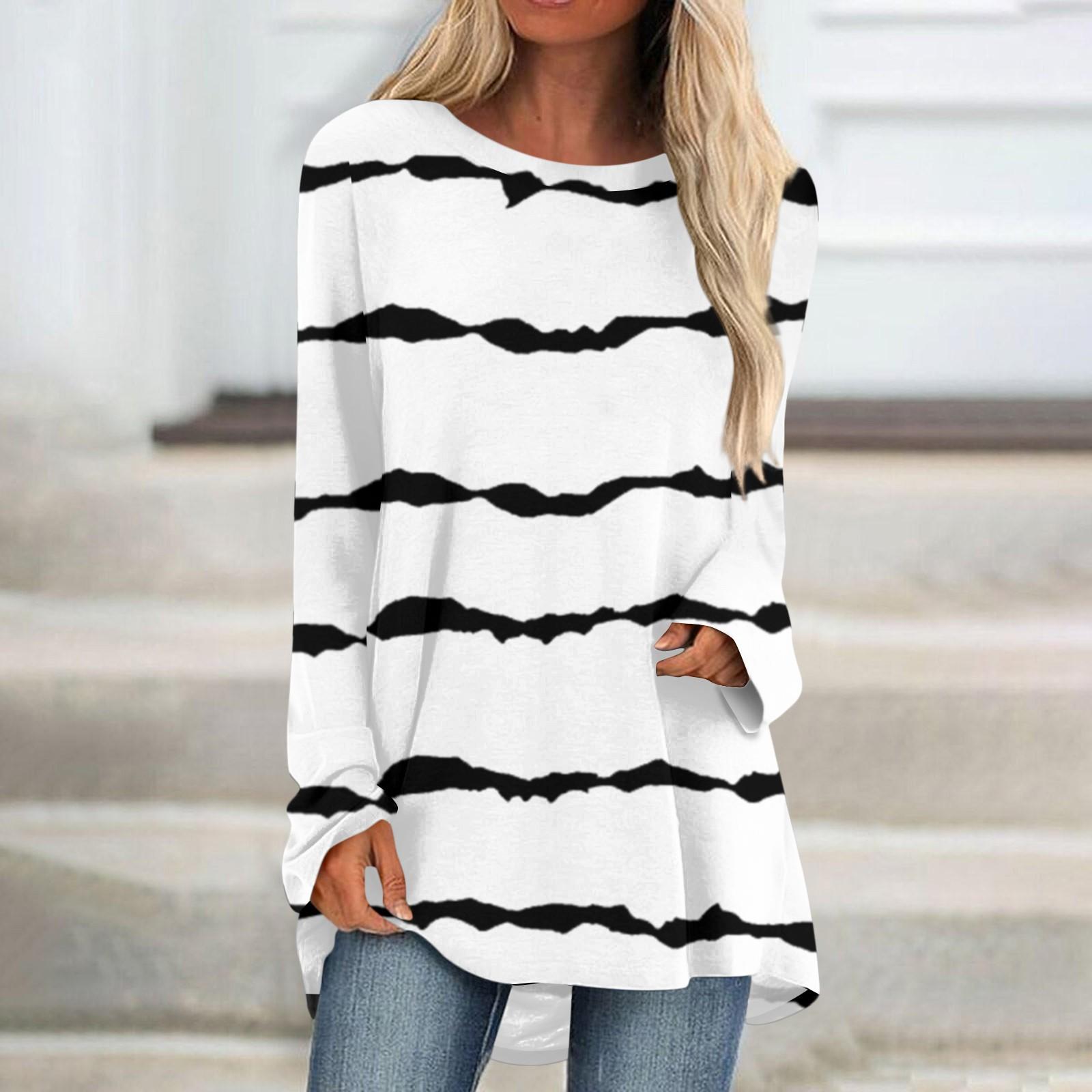 

Женская и зимняя повседневная длинная свободная футболка с длинными рукавами и V-образным вырезом M белый