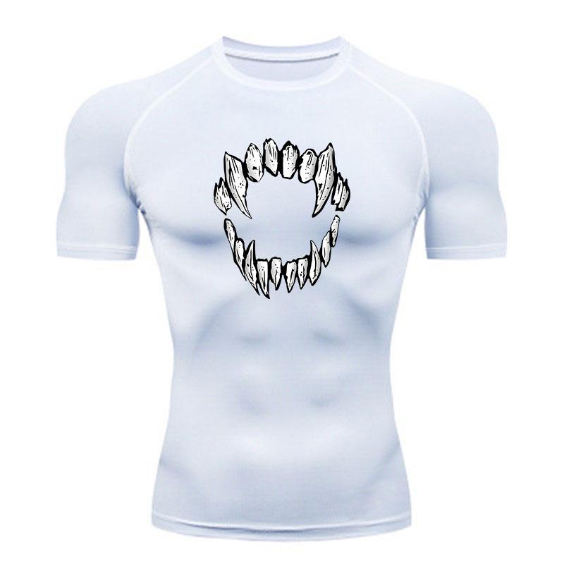 Men Compression Fitness Workout T-Shirt, Ferocious Sharp Wer