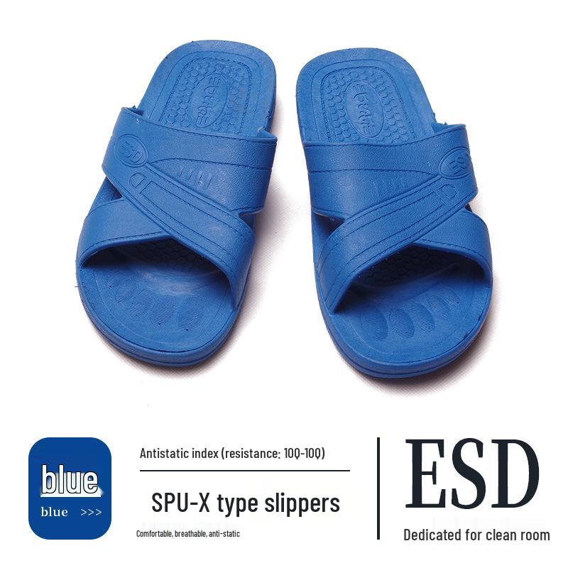 

Unisex Anti-Static Slippers for ESD, Soft Non-Slip Sole, Dust-Free Workshop Use.