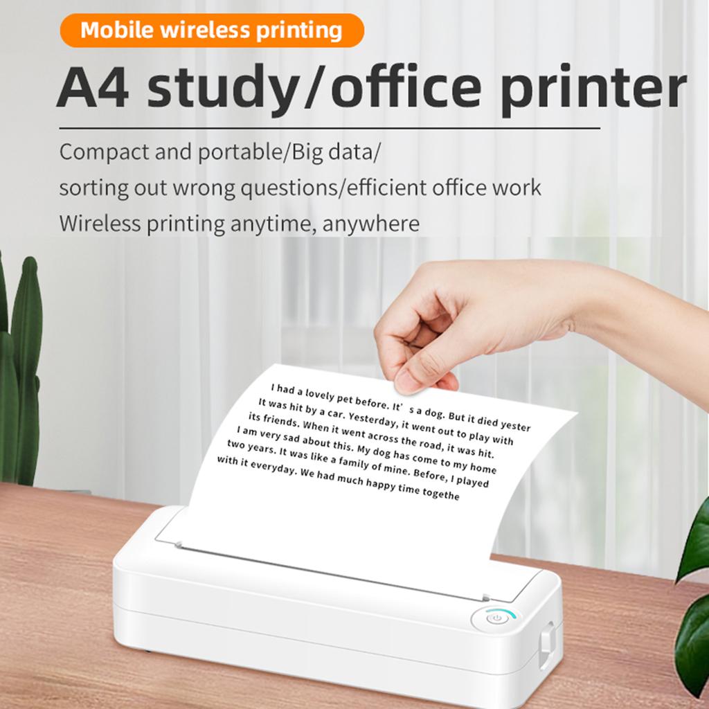 Przenośna drukarka bezprzewodowa drukarka bezatramentowa obsługuje papier termiczny 8,26""x11,69"" Drukarka BT