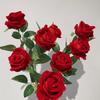 Red Rose Artificial Bridal Bouquet, Faux Flower Flower Arrangement Decoration, Fake Rose Artificial Rose for Valentine's Day Gifts, Wedding Party