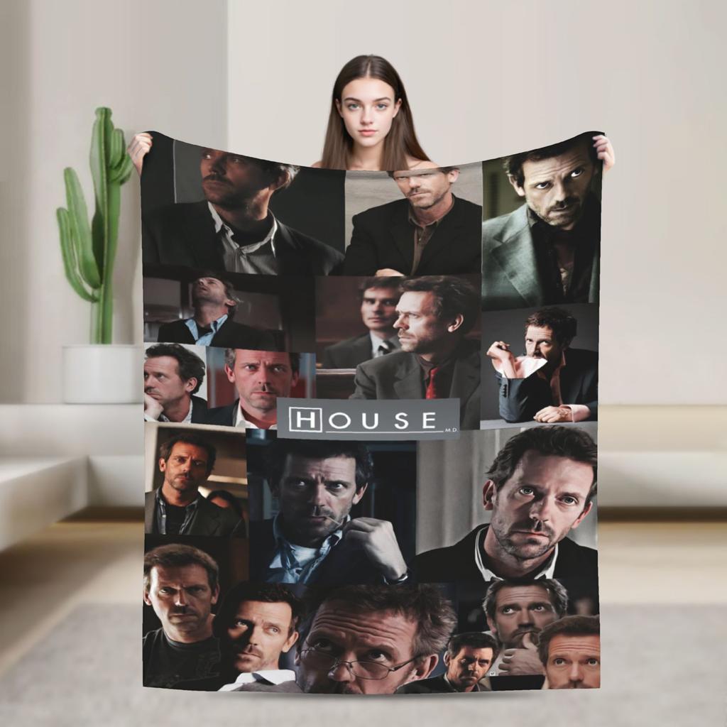 House MD Dr Gregory House Fashion Blanket Cozy Soft Throw Fashion Blankets for Bed Multi-size Quilt