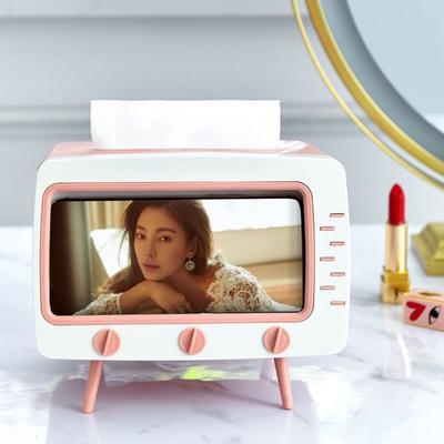 Tissue Box Holder,Creative Tissue Box Cellphone Holder for All Smartphone Toilet Paper Napkin Box Decoration
