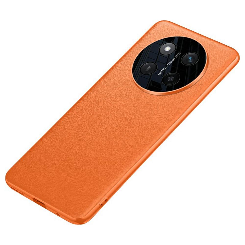 

For Honor X60 Pro 5G Case Drop Resistant PU Leather+TPU Phone Cover Orange