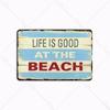 Beach Tin Sign Bar Pub Cafe Shop Wall Surfing Decoration Vintage Metal Art Sticker Poster Home Decor Iron Plate 20x30 cm