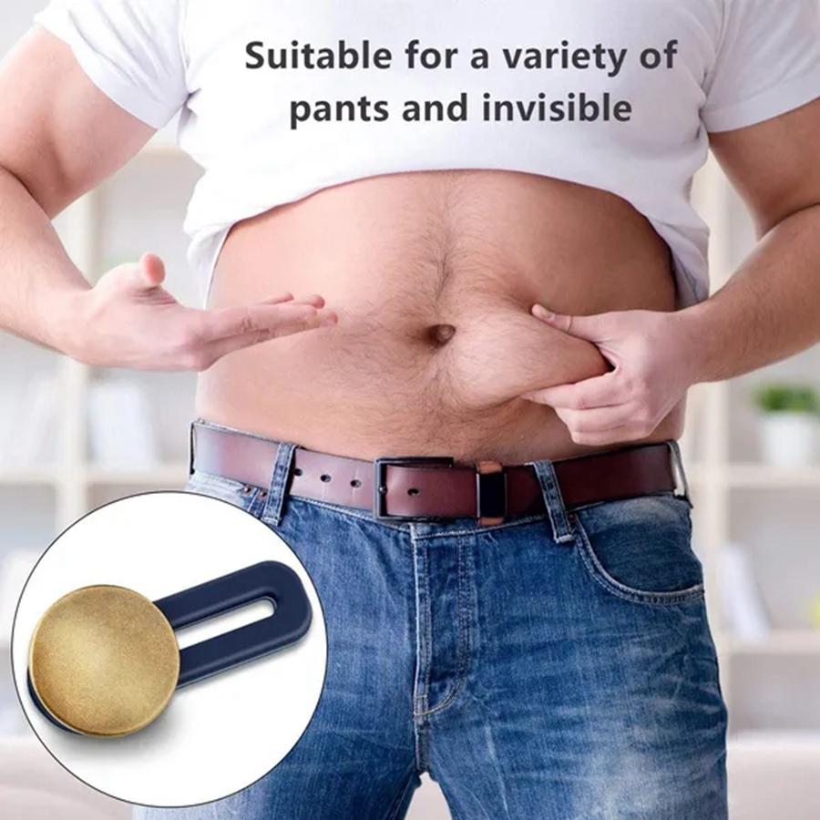 5Pcs Metal Button Extender for Pants Jeans Free Sewing Adjustable Retractable Waist Extenders Button Waistband Expander