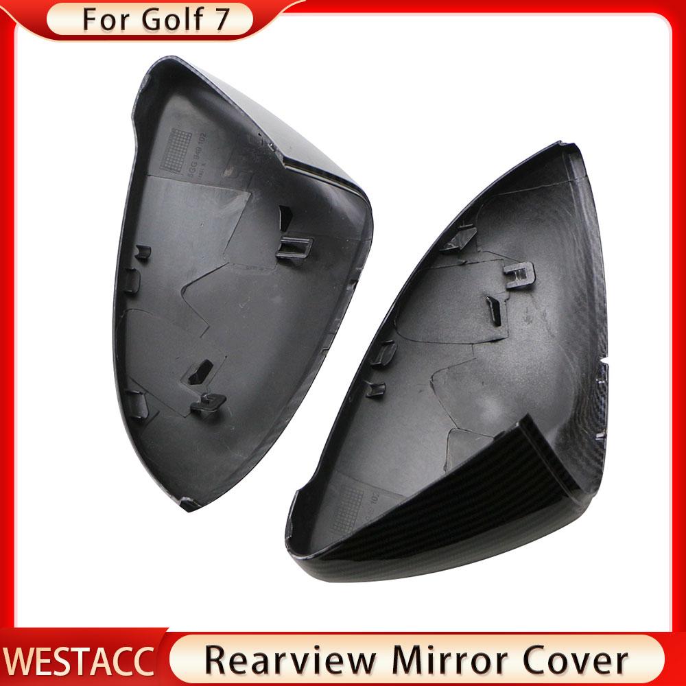 2Pcs Car Rearview Mirror Cover for Volkswagen VW Golf7 Golf 7 MK7 MK7.5 2012 -  Rear View Mirror Covers Sticker