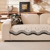 1pc Modern Minimalist Plush Sofa Cushion,Black and White Striped Non-Slip Soft Touch Moisture Absorbent Suitable for Living Room, Bedroom Office Decor