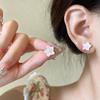 Sweet Camellia Resin Stud Earrings: Mori Style, Small, Simple, Elegant, Perfect for Summer