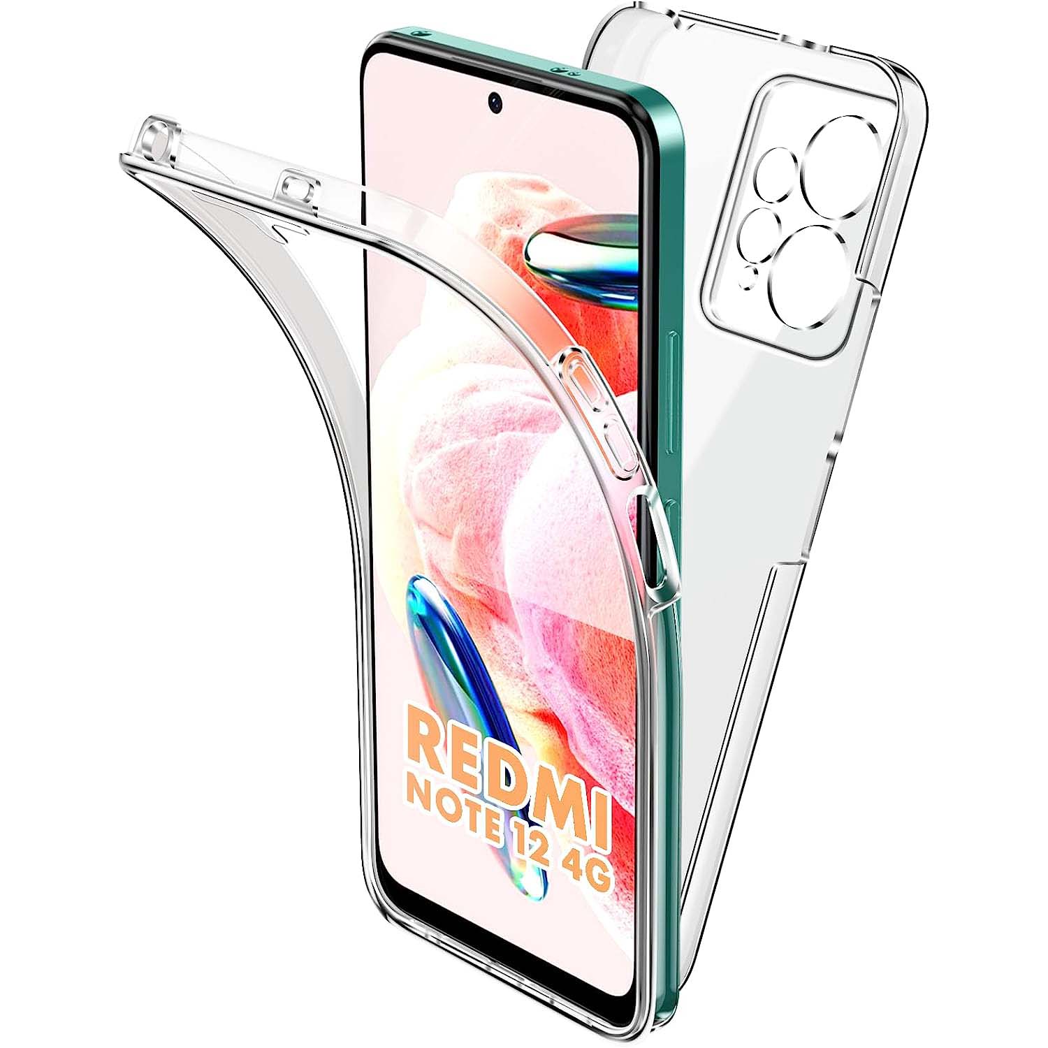

Силиконовый чехол с полным покрытием на 360° для Xiaomi Redmi 10 10C 10A 9C 9T 9A 8 Note 12 11 10s 8 9 Pro A1 12T 11T Poxo X5 X4 M4 Pro, прозрачный гибридный жесткий чехол для ПК