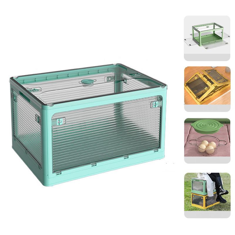 קופסת אחסון שקופה מפלסטיק עם חמש דלתות קופסת אחסון ספרים מתקפלת כדי לשים ספרים בגדי סטודנטים