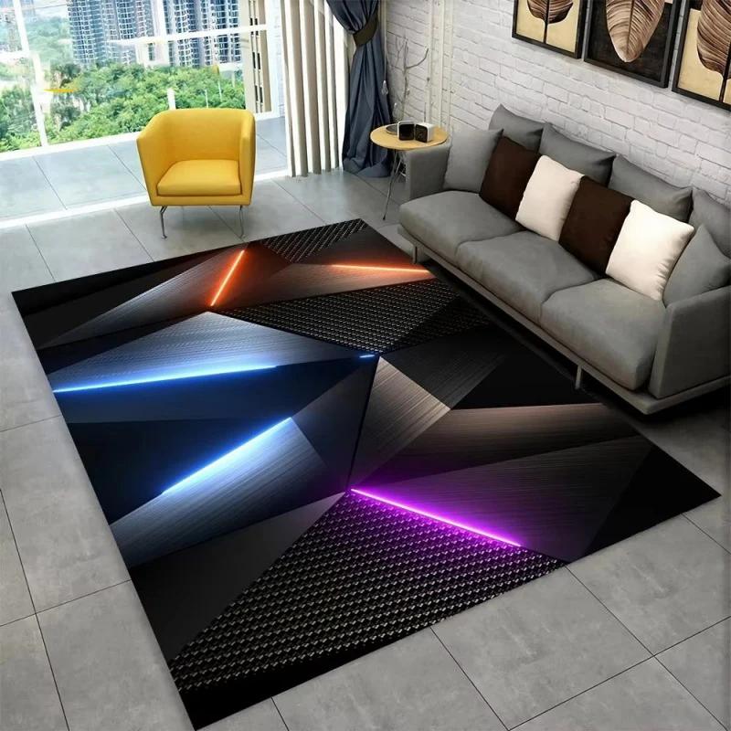 3D Geometric Illusion Area Rug Abstract Modern Carpet for Living Room Bedroom Kids Play Room Non-Slip Floor Mat