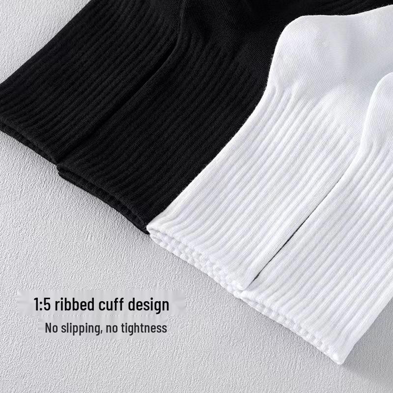Black & White Women's Mid-Calf Breathable Trendy Socks – Spring/Summer Casual