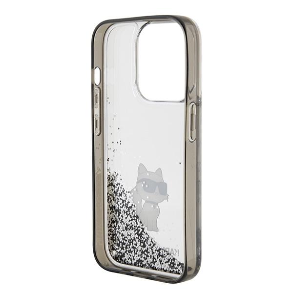 Custodia per iPhone 15 Pro Max Karl Lagerfeld Glitter Liquido Trasparente