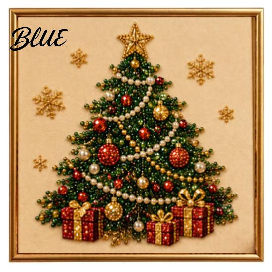 Full Drill Gem Art for Beginners DIY Christmas Faux Pearl Painting Kit with Frame