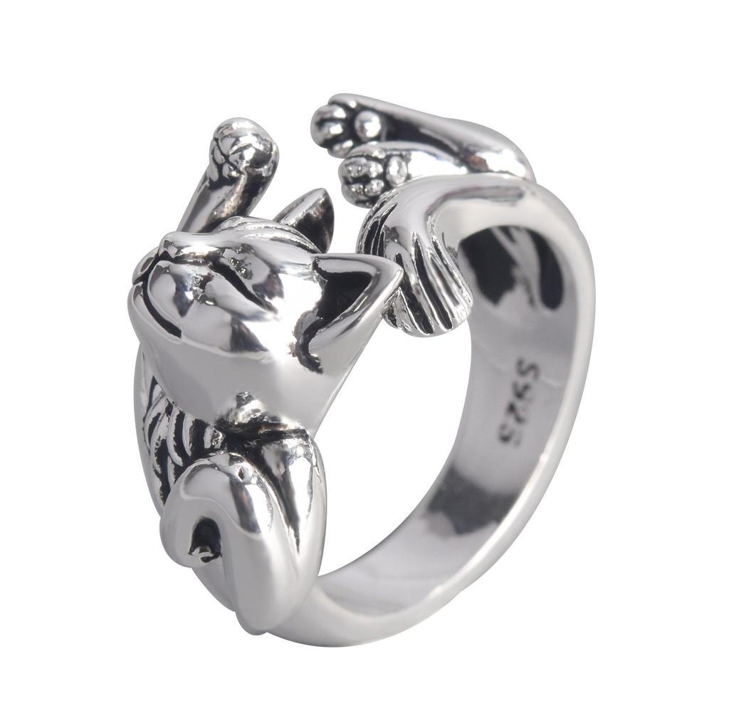 Novel Cat Design Open Ring - Stylish Women's Jewelry