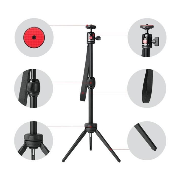 Trépied ajustable pour vidéoprojecteur nomade ANKER Nebula en alliage d'aluminium avec rotule - Noir