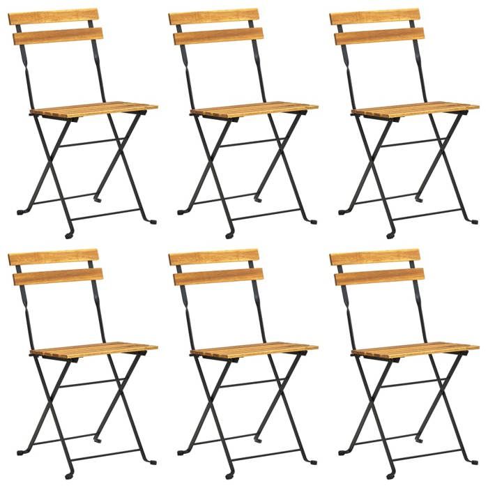 Maison Exclusive - Ensemble à manger d'extérieur pliable 7pcs Bois d'acacia solide