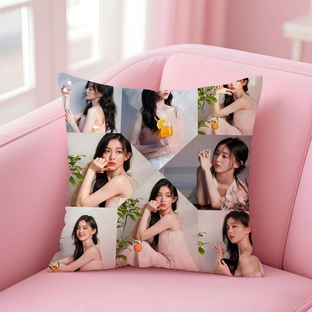 Hot Cute Korean Kpop Actor PPark Jihu Cushion Cover Pillowcase Short Plush Invisible Zipper Room Sofa Cushion Cover
