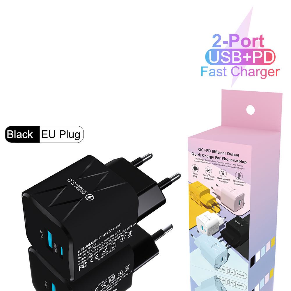 65W PD Fast Charger QC3.0, Compatible with Phones and Tablets, EU Standard.