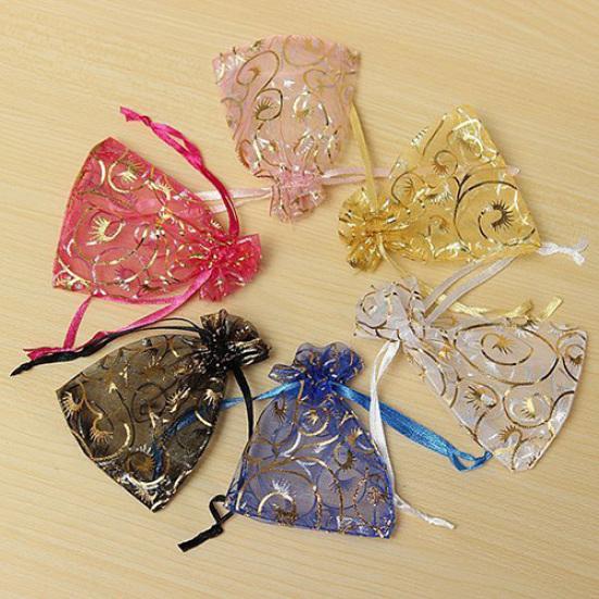 100Pcs Organza Gift Bags Jewellery Christmas Wedding Party Packing Pouches