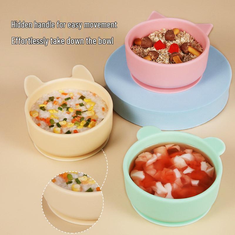 Silicone Suction Bowl for Children's Meals - Baby Feeding Cartoon Plate