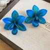 Silver Needle Simulated Flower Drop Earrings Beach Jewelry Vacation Style Earrings  Women