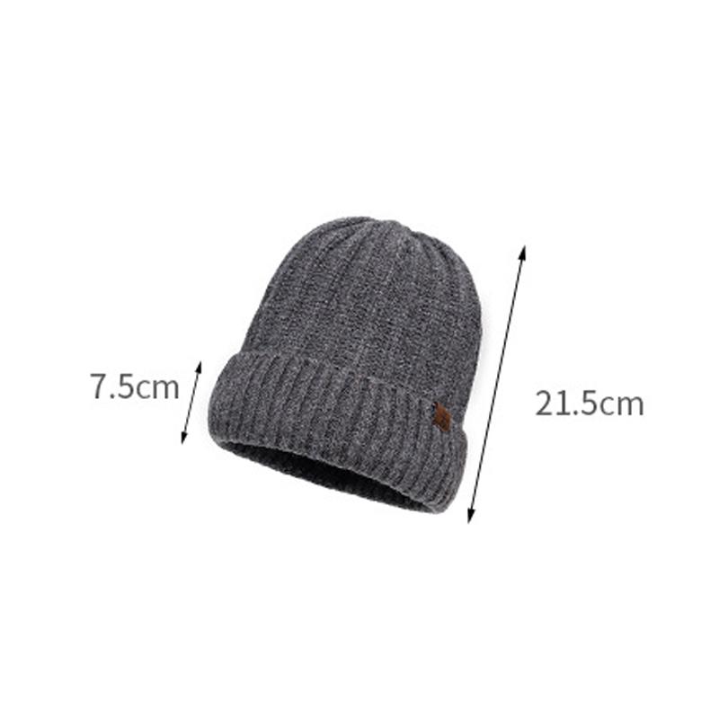 Hat Men's Autumn Winter Warm Cold-Proof Knitted Hat Women Ear Protection Hat Big Head Wool Hat