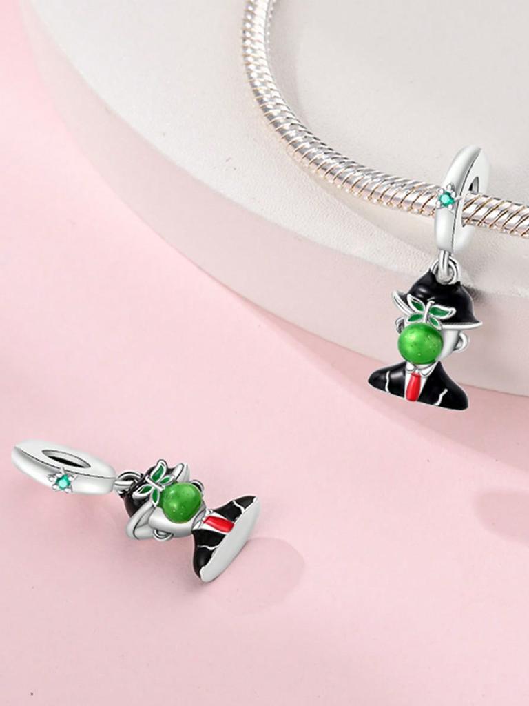 Pingente de Contas de Andorinha de Costas Verdes Banhado a Cobre Compatível com Pingentes Pulseira Original de Cobre Para Fazer Joias Pingente DIY