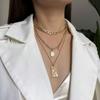 Accessories, Fashion Relief Couple Hug Pendant Necklace, Hip-hop Multi-layer Metal Chain Item.