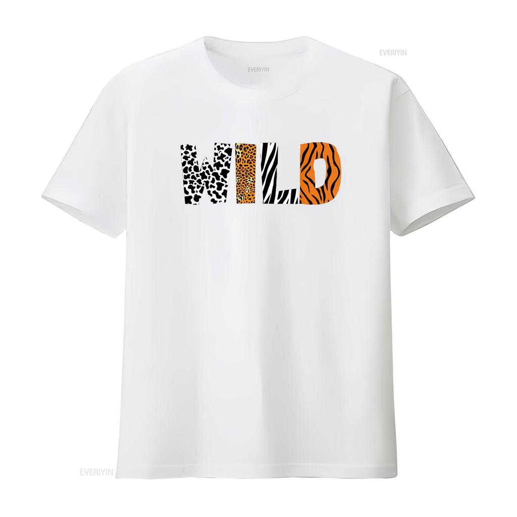 Wild Animal Pattern Cow Leopard Zebra Tiger Print T Shirt vintage Washed fashion streetwear Top For Everyday Wear homme