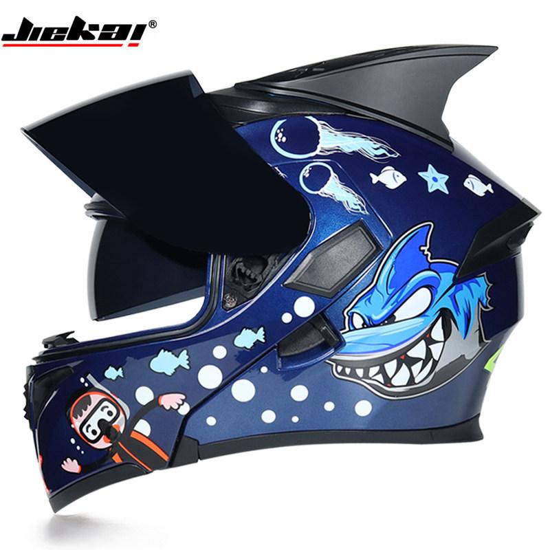 JIEKAI Motorcycle Helmet With Men's And Women's Dual Lenses Uncover Helmet / Electric Vehicle Semi Full Cover Locomotive