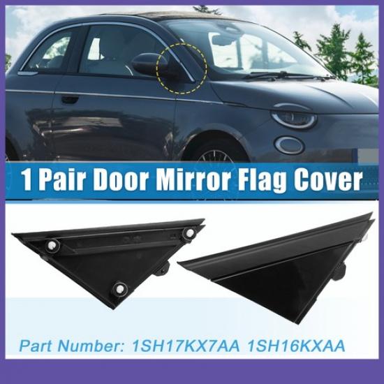 Car Door Mirror Flag Cover Left Right Side TWO  for Fiat 500 2012-